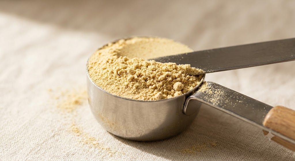 PREP powder being poured