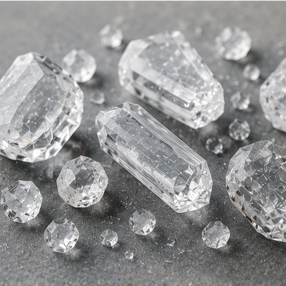 Crystalline amino-acid powder refracting light.